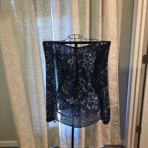 Chaps Navy Floral Blouse